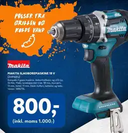 Davidsen MAKITA SLAGBOREMASKINE 18 V DHP484Z tilbud