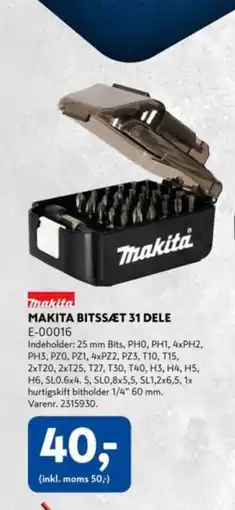 Davidsen MAKITA BITSSÆT 31 DELE tilbud