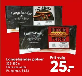 Bilka Langelænder pølser tilbud