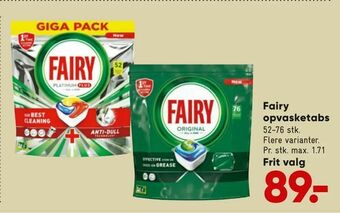 Bilka Fairy opvasketabs tilbud