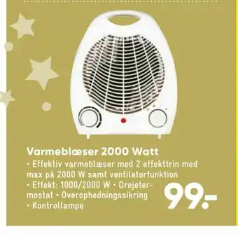 Varmeblæser 2000 Watt