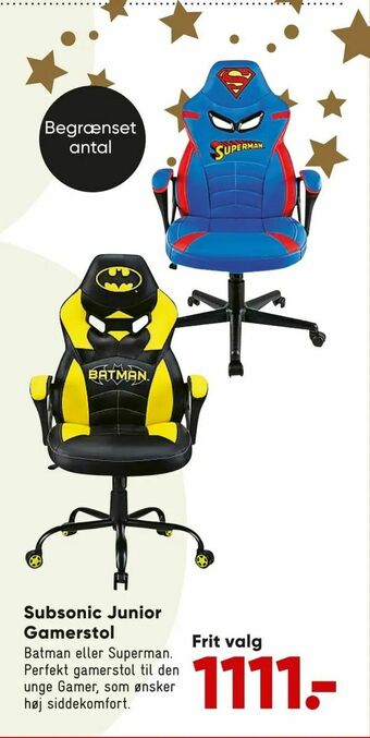 Bilka Subsonic Junior Gamerstol tilbud