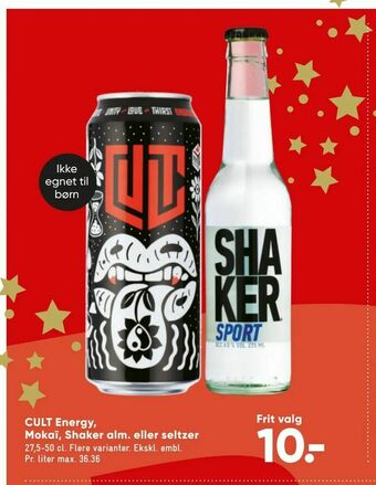 Bilka CULT Energy, Mokaï, Shaker alm. eller seltzer tilbud