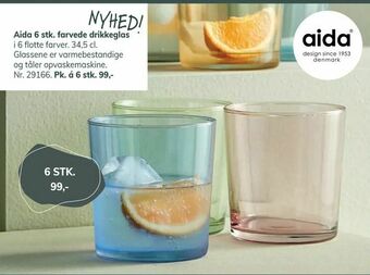 Daells Bolighus Aida 6 stk. farvede drikkeglas tilbud