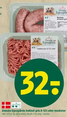 Coop 365 Danske Egnsgårde hakket gris 8-12% eller medister tilbud