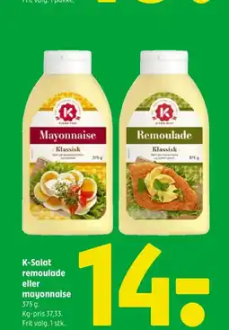 Coop 365 K-Salat remoulade eller mayonnaise tilbud