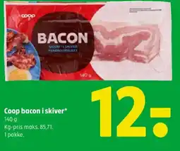 Coop 365 Coop bacon i skiver* tilbud