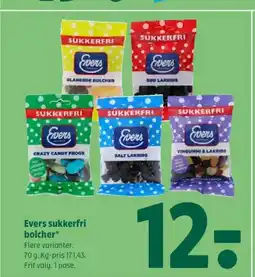 Coop 365 Evers sukkerfri bolcher* tilbud