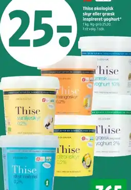 Coop 365 Thise økologisk skyr eller græsk inspireret yoghurt* tilbud