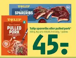 Coop 365 Tulip spareribs eller pulled pork* tilbud
