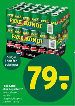 Coop 365 Faxe Kondi eller Pepsi Max* tilbud