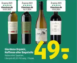 Coop 365 Giordano organic, hoffman eller bagatella tilbud