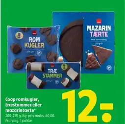 Coop 365 Coop romkugler, træstammer eller mazarintærte* tilbud