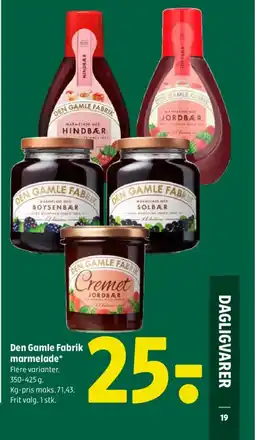 Coop 365 Den Gamle Fabrik marmelade tilbud