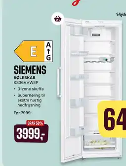 Skousen SIEMENS KØLESKAB KS36VVWEP tilbud