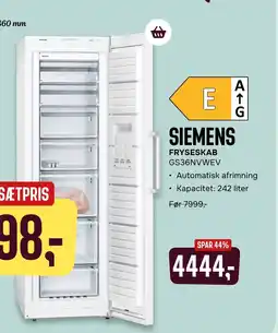 Skousen SIEMENS FRYSESKAB GS36NVWEV tilbud