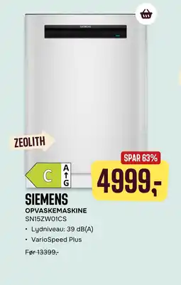 Skousen SIEMENS OPVASKEMASKINE SN15ZW01CS tilbud