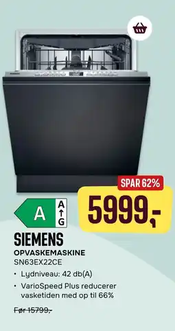 Skousen SIEMENS OPVASKEMASKINE SN63EX22CE tilbud