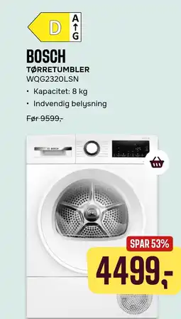 Skousen BOSCH TØRRETUMBLER WQG2320LSN tilbud