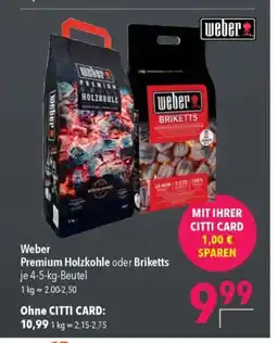 Citti Weber Premium Holzkohle oder Briketts tilbud