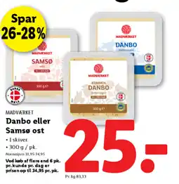 Lidl MADVÆRKET Danbo eller Samsø ost tilbud