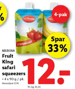 Lidl MILBONA Fruit King safari squeezers tilbud