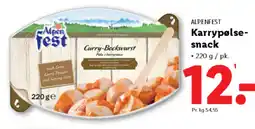 Lidl ALPENFEST Karrypølse- snack tilbud