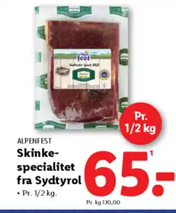 Lidl ALPENFEST Skinke- specialitet fra Sydtyrol tilbud