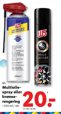 Lidl W5 Multiolie- spray eller bremserengøring tilbud