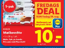 Lidl KINDER Mælkesnitte tilbud