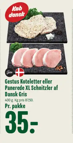 Min Købmand Gestus Koteletter eller Panerede XL Schnitzler af Dansk Gris tilbud