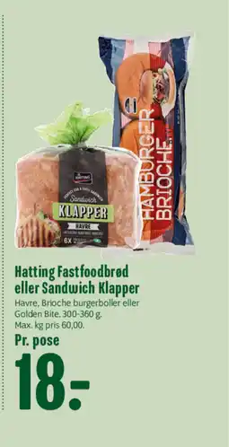 Min Købmand Hatting Fastfoodbrød eller Sandwich Klapper tilbud