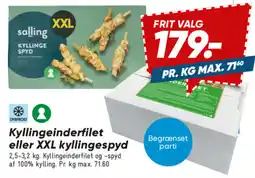 Bilka Kyllingeinderfilet eller xxl kyllingespyd tilbud