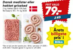 Bilka Dansk medister eller hakket grisekød tilbud
