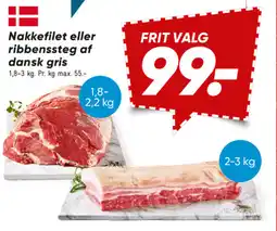 Bilka Nakkefilet eller ribbenssteg af dansk gris tilbud
