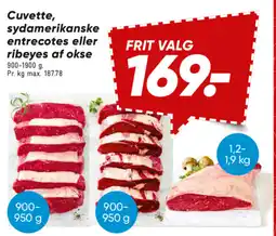 Bilka Cuvette, sydamerikanske entrecotes eller ribeyes af okse tilbud