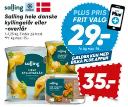 Bilka SALLING Hele danske kyllingelår eller -overlår tilbud