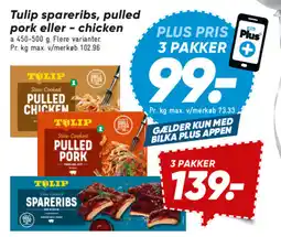Bilka TULIP Spareribs, pulled pork eller - chicken tilbud