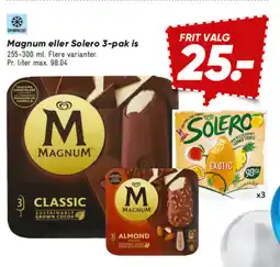 Bilka Magnum eller solero 3-pak is tilbud