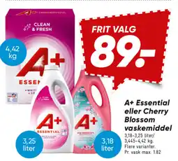 Bilka A+ essential eller cherry blossom vaskemiddel tilbud