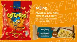 Bilka SALLING Myslibar eller kims mini chips poser tilbud