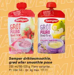 Bilka SEMPER Drikkesmoothie, grød eller smoothie pose tilbud