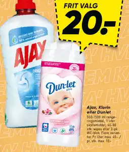Bilka Ajax, klorin eller dunlet tilbud