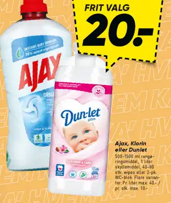 Bilka Ajax, klorin eller dunlet tilbud
