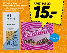 Bilka All in one kiks, knækbrød eller snøfler tilbud