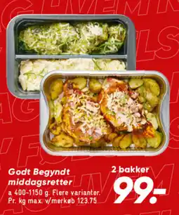 Bilka Godt begyndt middagsretter tilbud