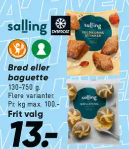 Bilka SALLING Brød eller baguette tilbud