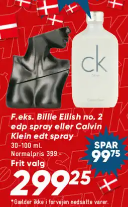 Bilka F.eks. billie eilish no. 2 edp spray eller calvin klein edt spray tilbud