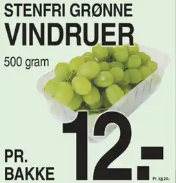 ABC Lavpris Stenfri grønne vindruer tilbud