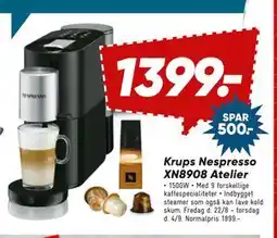 Bilka Krups Nespresso XN8908 Atelier, DKK 1399 tilbud